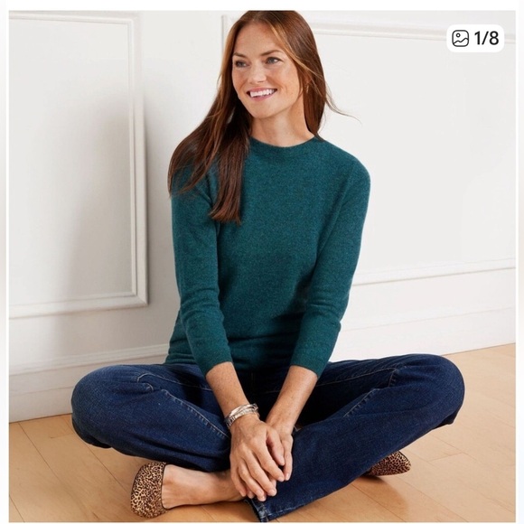 Talbots Sweaters - Talbots NWT Cashmere Lightweight Blue Green Sweater SZ M - Beautiful Quality!!!